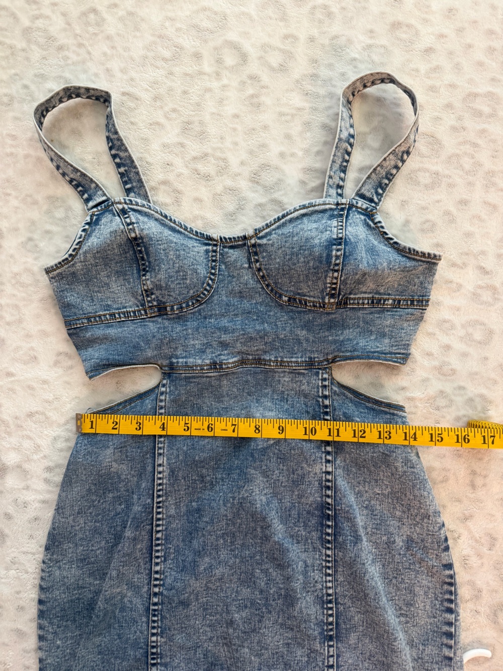 Denim Cutout Mini Dress - Blue - Picture 6 of 7